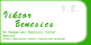 viktor bencsics business card